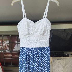White and Blue floral dress